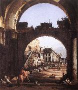 Bernardo Bellotto Capriccio of Capital oil painting on canvas